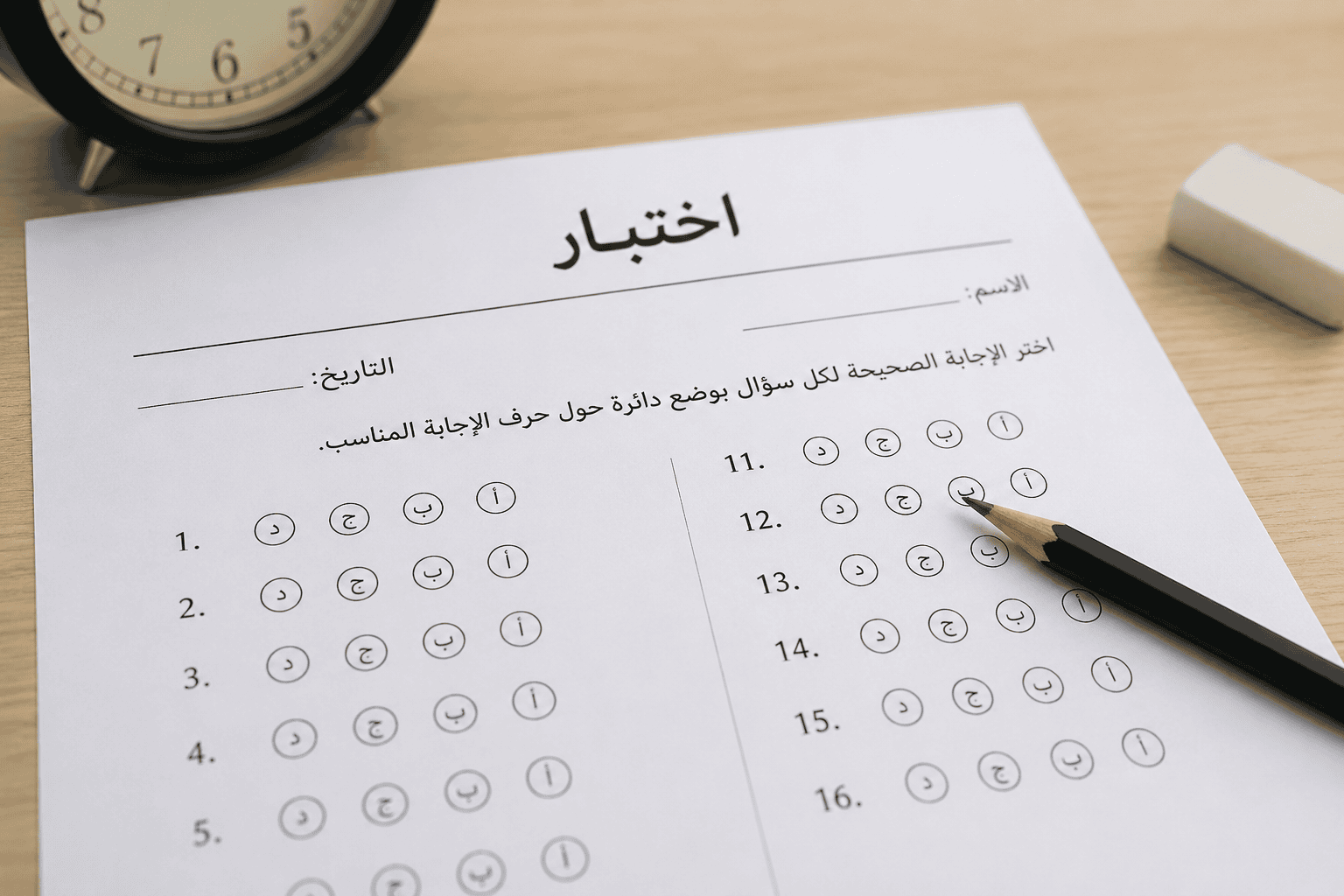 اختبار المستوى التمهيدي كامل